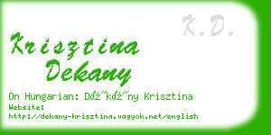 krisztina dekany business card